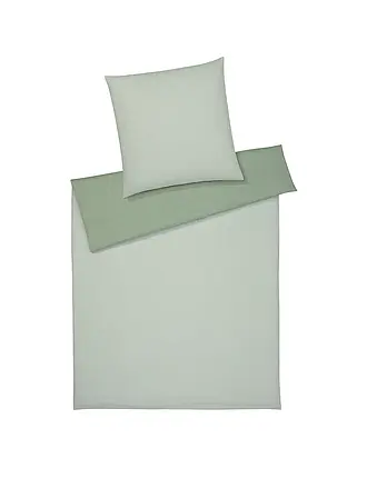 ELEGANTE | Wende Flanell Bettwäsche Tender 70x90cm/140x200cm Grau | hellgrün